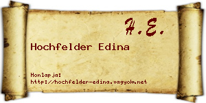 Hochfelder Edina névjegykártya